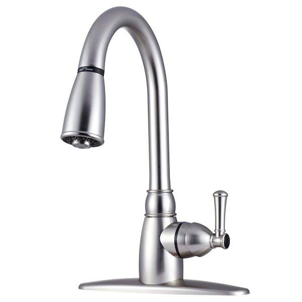 Dura Faucet NON-METALLIC PULL-DOWN RV KITCHEN FAUCET - BRUSHED SATIN NICKEL DF-PK160-SN - main